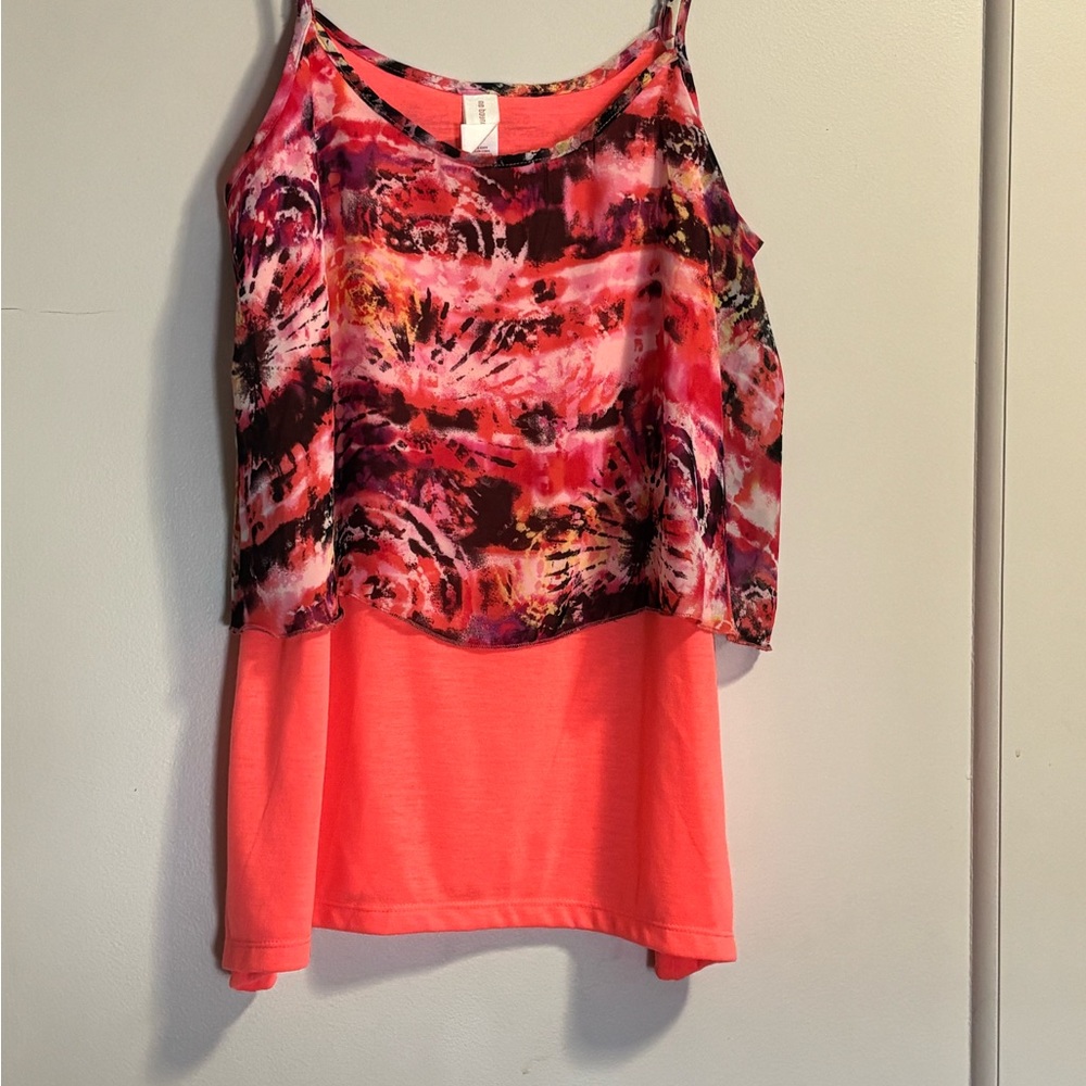Women’s Coral Layered Floral Print Tank Top